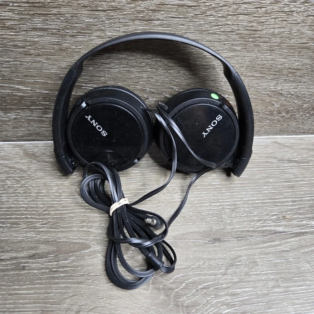 Sony MDR-ZX110 Wired On-Ear Headphones Black Folding 3.5mm Jack Tested